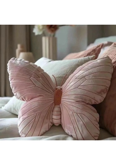 Kelebek Yastık Atmak Yastık Pembe Dekoratif Hayvan Yastık Kanepe Pembe