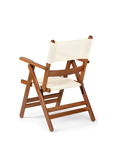 Atina Pvc Katlanır Sandalye - 2 Kademeli Bahçe, Balkon Sandalye Ceviz