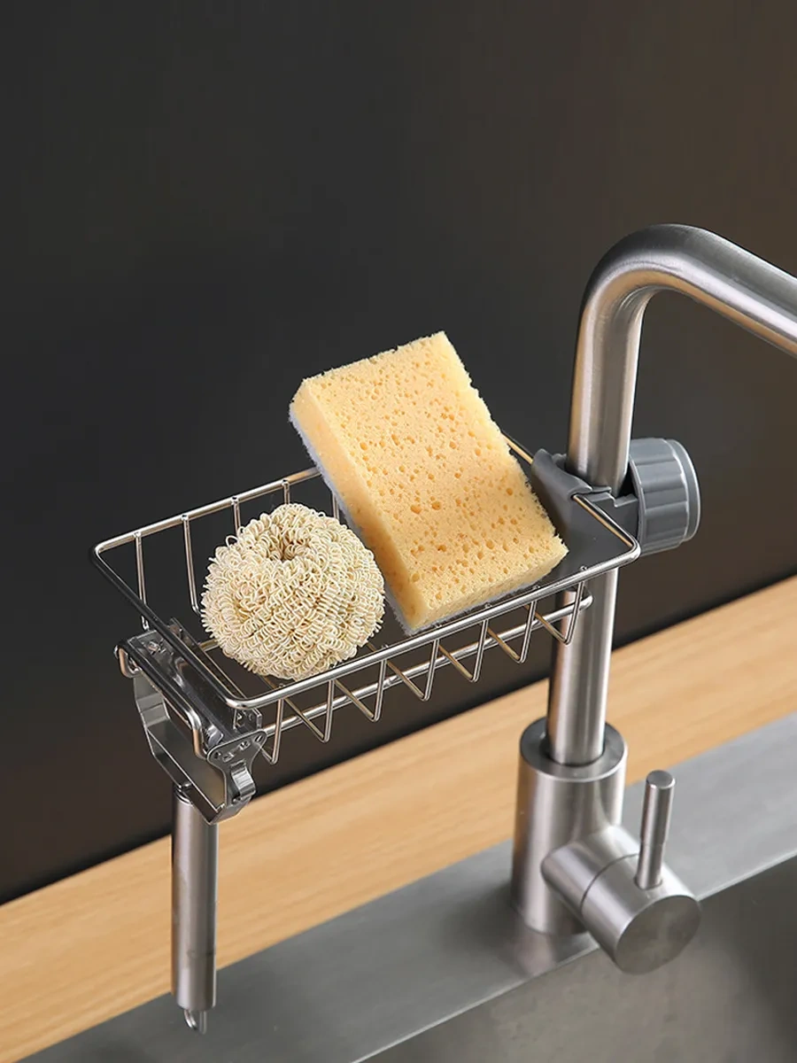 Hazdev Mutfak Ve Banyo İçin Musluklu Sünger Tutucu 209358541 Gri