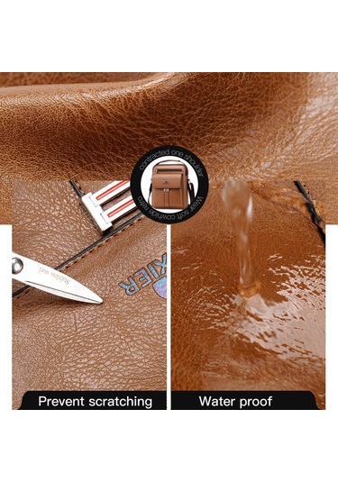 Weıxıer D245 Erkek İş Çantası Büyük Kapasiteli Omuz Sırt Çantası Koyu Kahverengi