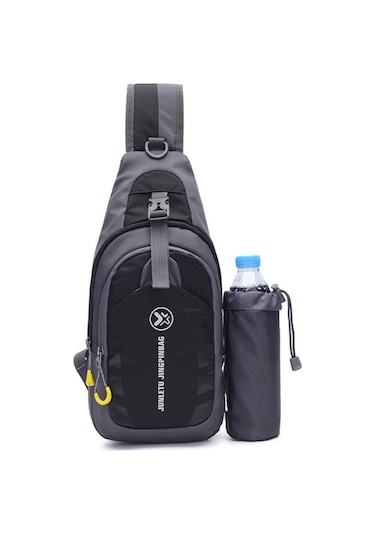 Geeksen Açık Hava Eğlence Sporları Erkek Göğüs Çantası Çok İşlevli Tek Omuzlu Postacı Çantası Seyahat Su Geçirmez Naylon Göğüs Çantası Bel Çantası Siyah