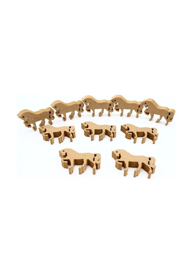 Na Neşeli Ahşap 10 Adet 10 Cmlik Şahlanan At Figürü.dik Durabilir.okul Öncesi Eğitim Etkinlik Model 10cm18mmat
