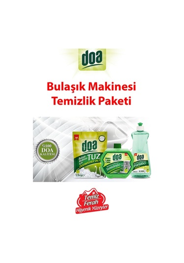 Doa Bulaşık Makinesi Temizleyici 250 ML + Parlatıcı 500 ML + Tuz 1500 G