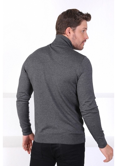 Ferraro Antrasit Balıkçı Yaka Pamuk Kazak Antrasit