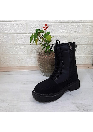 Twingo 900 Siyah Renk İçi Kürklü Fermuarlı Bayan Bot 001