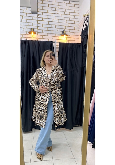 Leopar Trençkot Astarsız