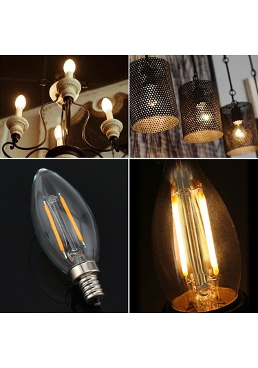 Novahub 2700k Sıcak Beyaz, Vintage Filament, 20w Eşdeğer, Uzun Ömür Led, E14 Ampul Şeffaf