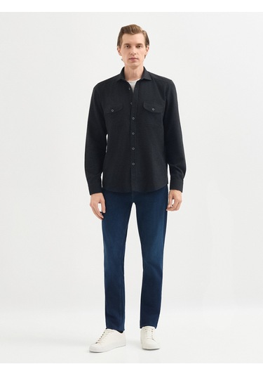 Karaca Erkek Modern Fıt Gömlek-antrasit 11.24w.04.012 Antrasit