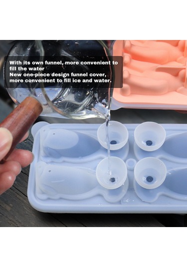 Padalink Mavi Silikon Buz Kalıbı - 4 Adet 3d Labrador Şekilli Köpek Buzluk, Kahve Ve Kokteyller İçin Dıy Buz Damlaları Çok Renkli