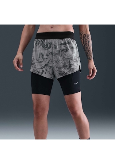 Nike Swift Mid-rise 2-in-1 Reflective Koşu Şort-sportxstore GRİ
