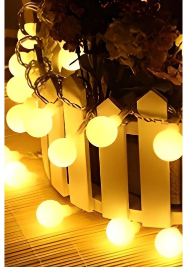 Top Led Işık 5 Metre Boncuk Led Yılbaşı Süsü Sabit Yanan Dekoratif Led Işık Gün Işığı