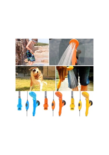 Sarı-12v Elektrikli Su Pompası Araba Oto Yıkama Kamp Yürüyüş Seyahat Açık Duş Seti