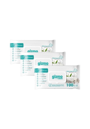 Gizmo Clean Yüzey Temizlik Havlusu Beyaz Sabun Kokulupa 3 Paket 300 Yaprak Beyaz
