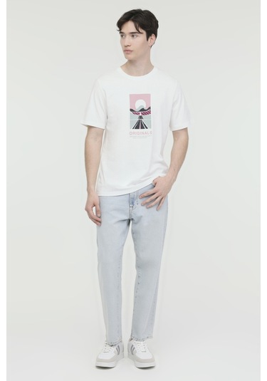 Jack &amp Jones Jorlafayette Tee Ss Crew Beyaz Erkek Kısa Kol T-shirt 000000000101961709