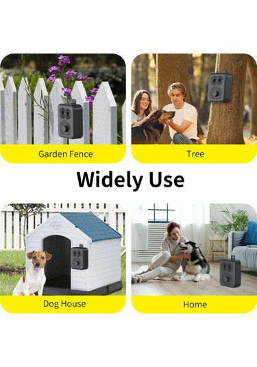 Geeroyoo Siyah Abs Ultrasonik Köpek Kovucu, 32ft Mesafe, 15khz-30khz Frekans, 1200mah Pil, Taşınabilir Tasarım