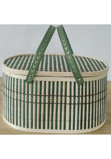Pazly Suntek Sepet Meyve Kek İçin Ekmek Dokuma Dokuma Bambu Kc Bej - Yeşil