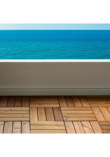 Pafu Sunsoe Fin Çamı Balkon Bahçe Ahşap Yer Döşemesi Karo Deck 30x30 Cm - 10 Adet 0,9m2