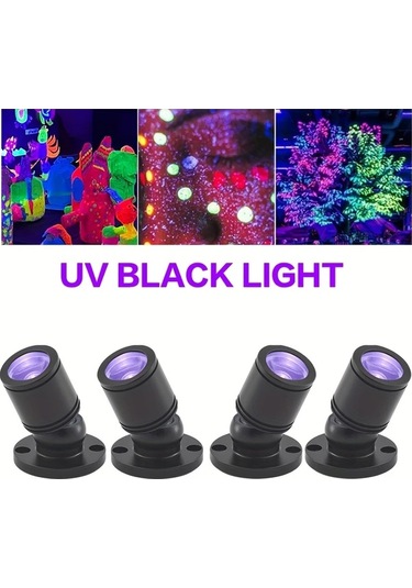 Willowhaven 4 Adet Altın Led Uv Siyah Işık, Floresan Ve Dekorasyon Aydınlatma Altın Rengi
