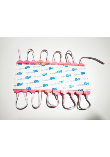 Parmak Led Lamba Pembe 3 Led 140 Lümen 12 Volt 10,lu