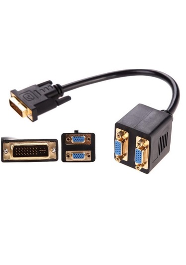 4972 Dvi To 2x Vga Çevirici Çoklayıcı Splitter Kablosu