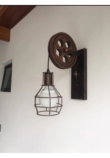 Loft Retro Kasnak Aplik Siyah