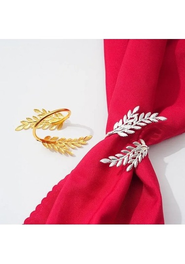 Ulzyvf 6 Parça Altın Metal Peçete Halkası Seti - Sofra Estetiği - Şık, Pratik Altın