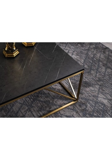 Nero Mermer Görünüm Sarı Siyah Orta Masa Modern Dikdörtgen Orta Sehpa Ahşap Metal Piramit Orta Masa Gold Nero Mermer Görünüm Sarı Siyah Orta Masa Modern Dikdörtgen Orta Sehpa Ahşap Metal Piramit Orta Masa Gold