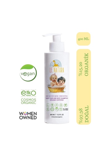 Organik & Vegan, Glutensiz Bebek Saç Ve Vücut Şampuanı 400 Ml