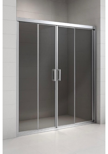 Duşakabin Füme Temper Cam Elegant Seri Ön Cephe Krom Profil - Yükseklik: 190 Cm Krom