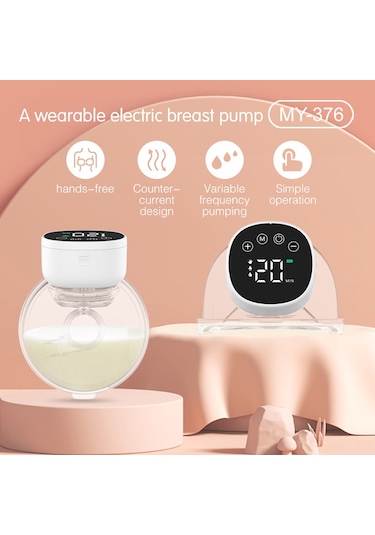 My-376 Taşınabilir Elleri Serbest Elektrikli Göğüs Pompası Sessiz Gizli Göğüs Pompası 3 Mod 9 Emme Seviyesi 180ml Kapasite