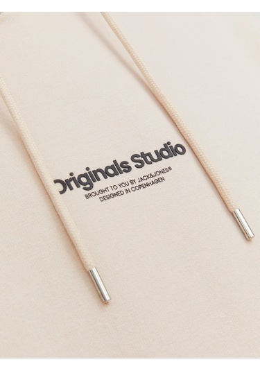 Jack&jones Kapüşonlu Rahat Kesim Bej Erkek Sweat 12241687 001