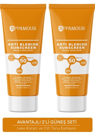 Appamour Anti Blemish Güneş Kremi SPF50+ 2 x 50 ML