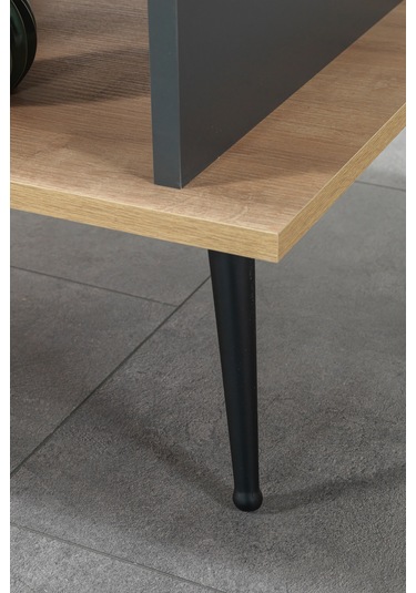 2009 Şile Metal Ayaklı Orta Sehpa , Salon Sehpası Safir Antrasit Safir - Antrasit