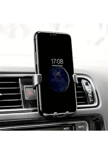 Hightower Evrensel Araç Havalandırma Telefon Tutucu Siyah, 360 Derece Dönebilir, Tek Elle Kullanım