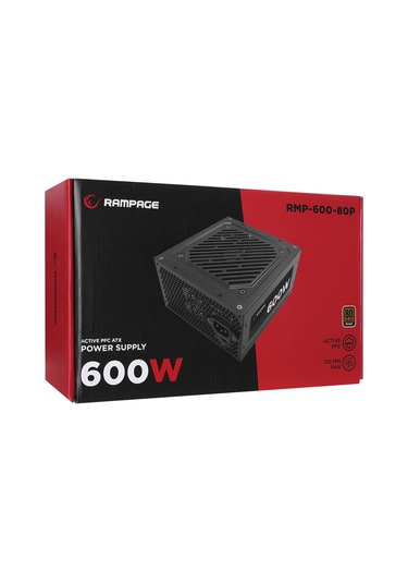 Rampage Rmp-600-80p 600w 80plus Bronze 12cm Fan Aktif Pfc Power Supply