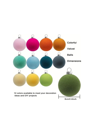 Gateesat 6 Adet Yosun Yeşili Kadife Noel Süsü Dıy Ağaç Ve Ev Dekoru