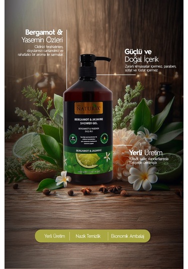 Bergamot Yasemin & Japon Kiraz Çiçeği Duş Jeli 2'li Set Nemlendirici Ve Ferahlatıcı Bakım - 2x1000ml Bergamot - Yasemin