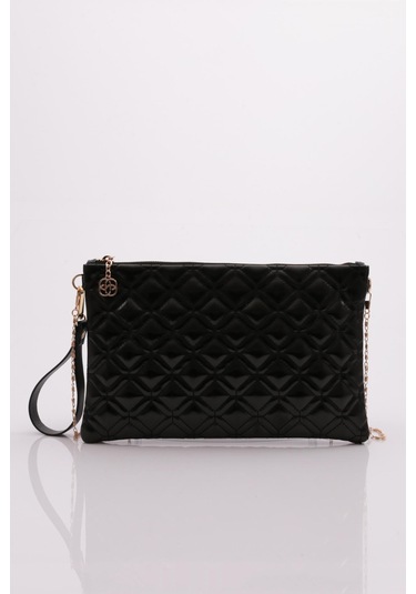 Dgn 4004 Kadin Baklava Dilimi Desenli Çanta 4004-2337-R145164 Siyah