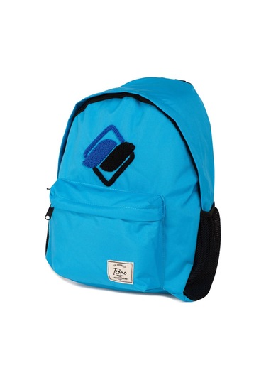 Mavi Önü Nakışlı Laptop Bölmeli Unisex Sırt Okul Çantası Back To School mavi