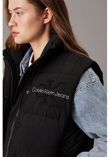 Calvin Klein Chenılle Monologo Vest Siyah