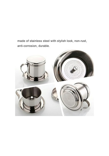 Xindoker Vietnam Damlama Kahve Filtresi - Paslanmaz Çelik El Yapımı Siyah Kahve Demleme Cihazı Diğer