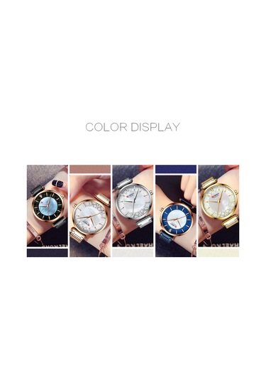 Leezsing Şık Kadın Kol Saati - 3atm Su Geçirmez, Paslanmaz Çelik Bileklik Ve Mineral Cam Çok Renkli