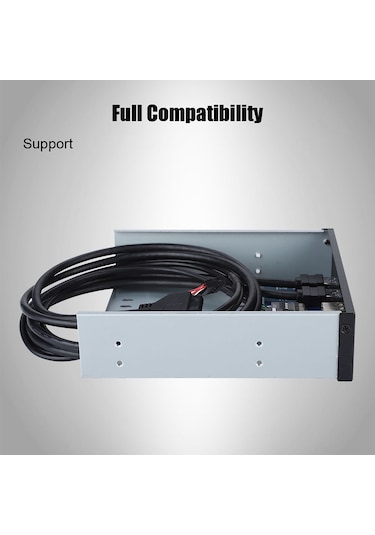 Kosona 5.25 İnç Usb Ön Panel - Metal Kasa, 2x Usb 3.0 19pin + 2x Usb 2.0 9pin Hub, Plug & Play, Tüm Windows Sürümleriyle Uyumlu