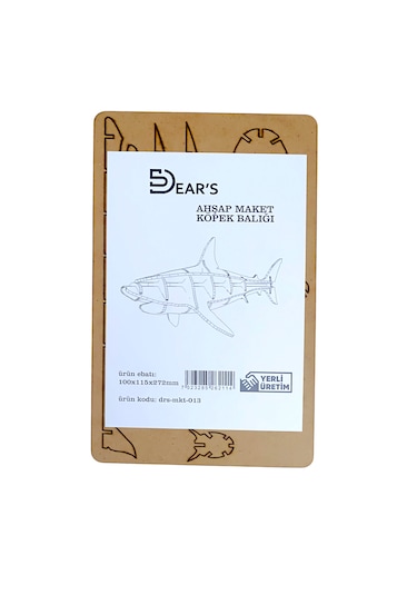 Ahşap Maket Köpek Balığı 100 X 115 X 272mm