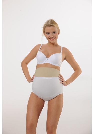 Hmd 1413 Pamuklu Yüksel Bel Hamile Lohusa Külot - Beyaz Beyaz