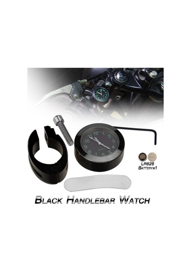 Motosiklet Gidon Saati, 7/8 '' Evrensel Su Geçirmez Siyah