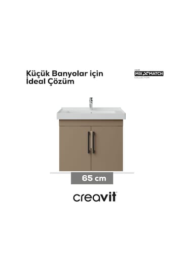 Creavit D20 65 Cm Kapaklı Lavabo Dolabı Dafne Melamin Kapak Diğer