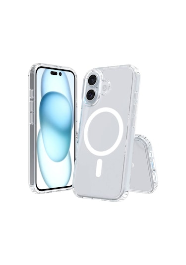 İphone Uyumlu   16 Kılıf Magsafe Şarj Özellikli Şeffaf Sert Pc Zore