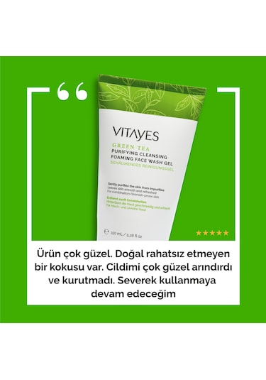 Vitayes Yeşil Çay Özlü Arındırıcı Yüz Yıkama Jeli 2 x 150 ML