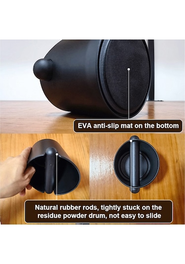 Yunboo Kahve Tüketi Toplayıcı Abs Materyal Bar Aksesuarı - Gürültü Emici Kauçuk Çubuğu İle Siyah Mini Depolama Kutusu Siyah